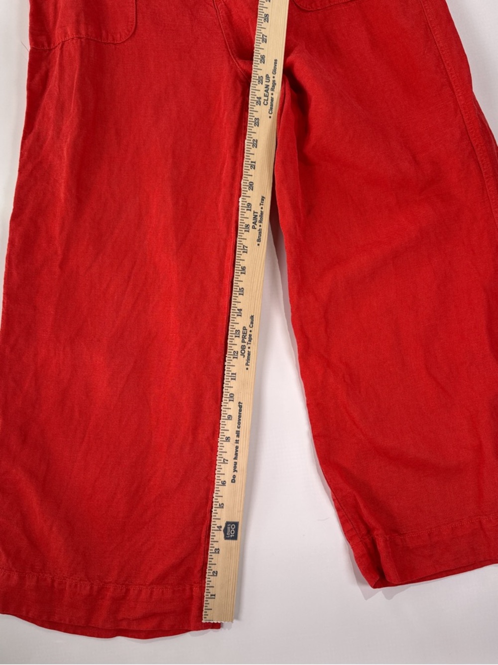 Cynthia Rowley Size 12 Red Orange Linen Wide Leg Pants - Picture 8 of 9